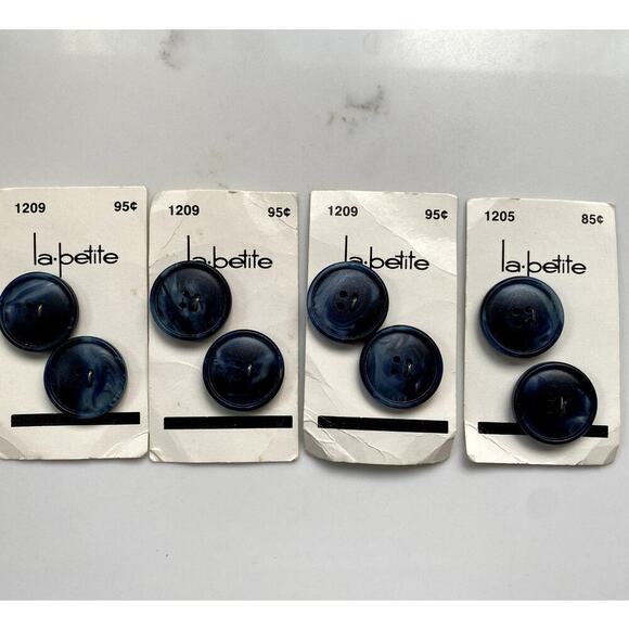La Petite Blue Marble Buttons - Vintage - Picture 1 of 2